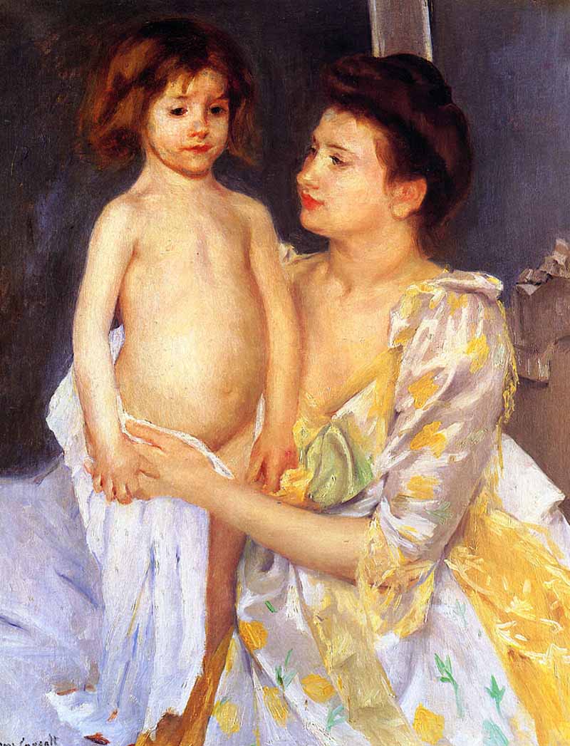 Jules Being Dried by His Mother, Mary Cassatt