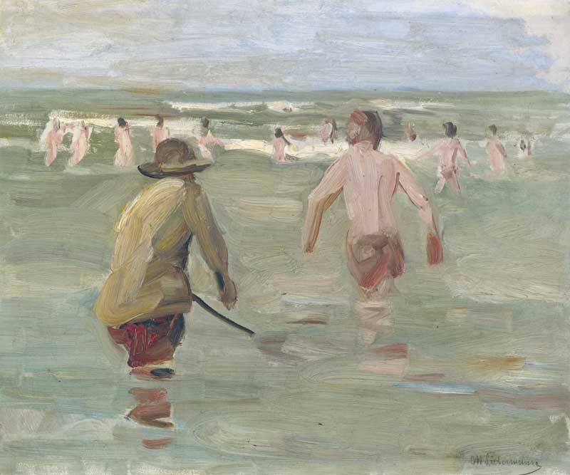 Bathing Boys with Crab Fisherman. Max Liebermann