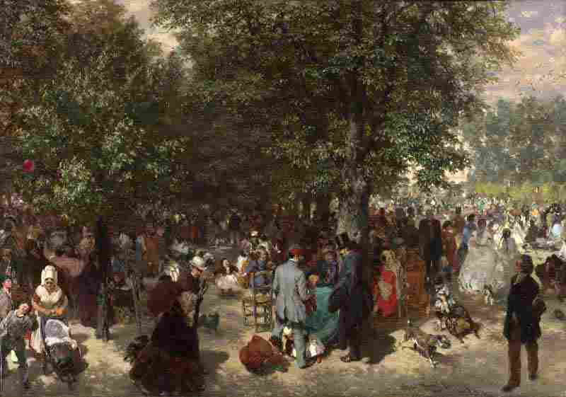 Afternoon in the Tuileries Gardens. Adolph Menzel