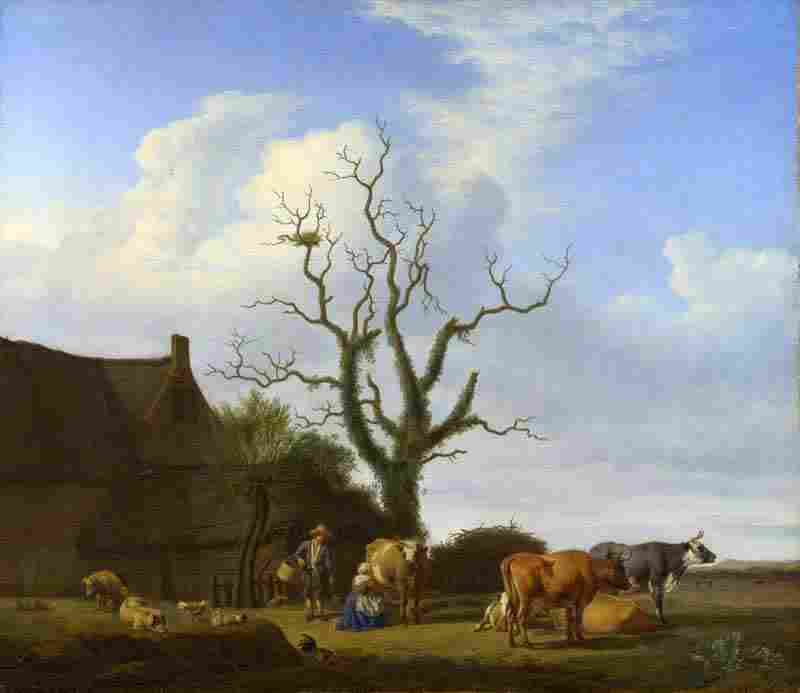 A Farm with a Dead Tree. Adriaen van de Velde