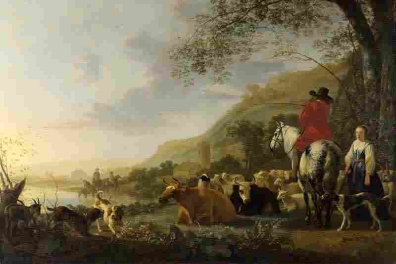 A Hilly Landscape with Figures. Aelbert Cuyp