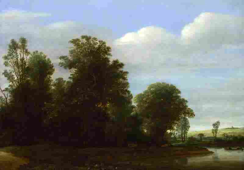 A Landscape with a River by a Wood. Cornelis Vroom