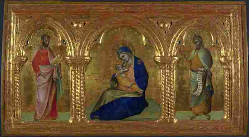The Madonna of Humility with Saints Mark and John. Lorenzo Veneziano