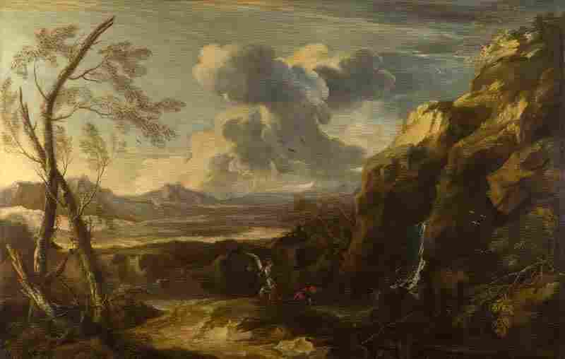  Landscape with Tobias and the Angel . Salvator Rosa