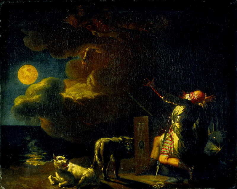 Fingal Sees the Ghosts of His Ancestors in the Moonlight. Nicolai Abraham Abildgaard