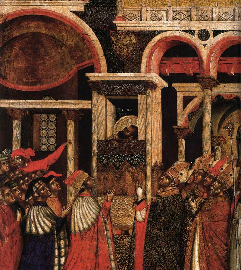 Pala feriale: Miraculous Discovery of the Body of St Mark (detail)  . Paolo Veneziano