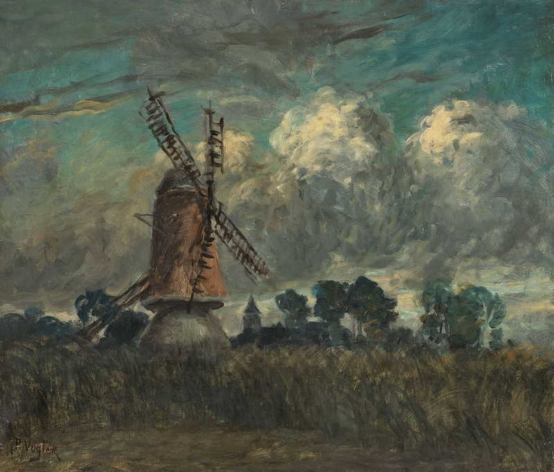 Landscape with windmill. Paul Vogler
