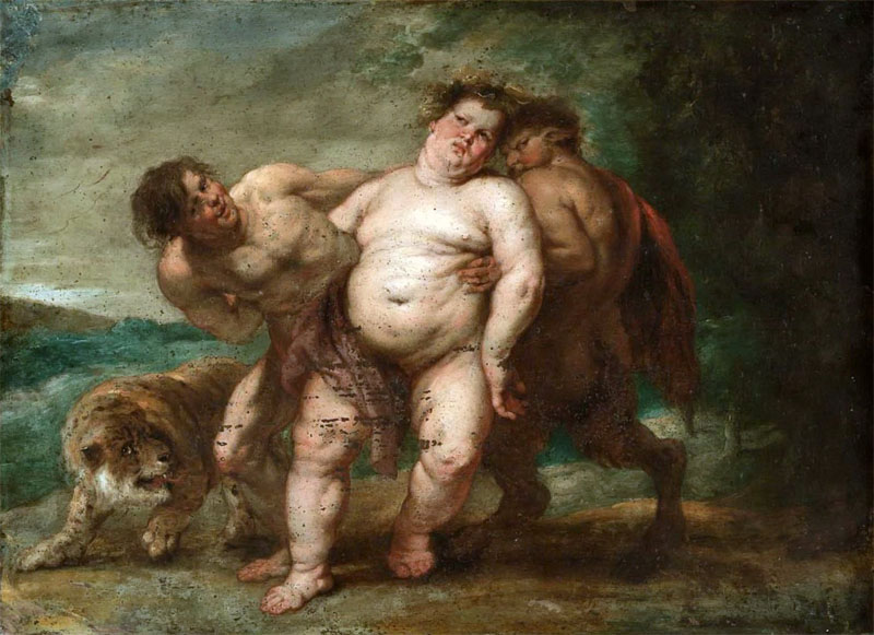 Drunken Bacchus with Faun and Satyr, Peter Paul Rubens