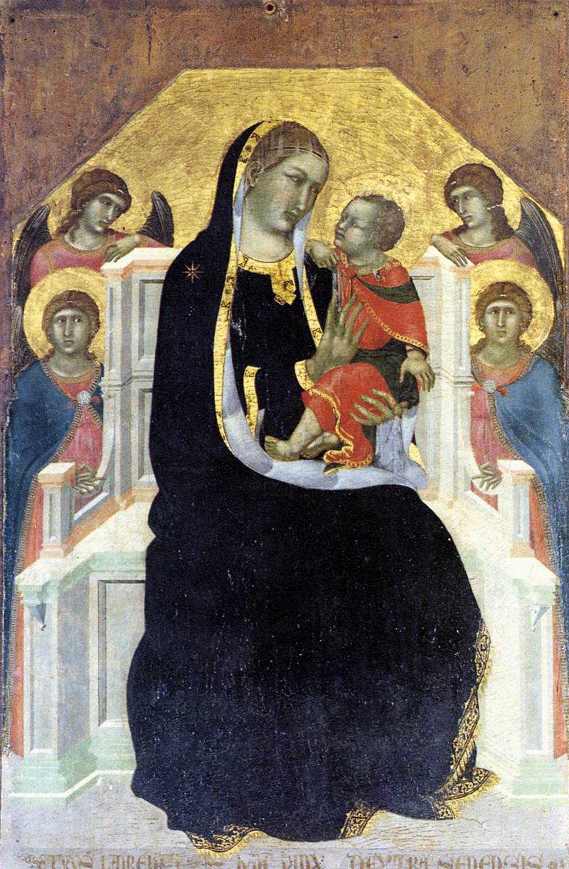 Virgin Enthroned with Child and Four Angels, Pietro Lorenzetti