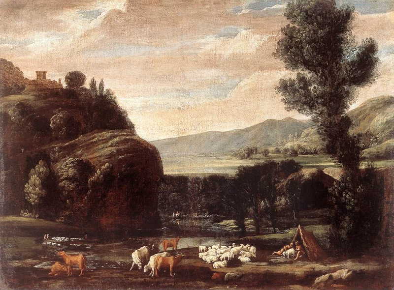 Landscape with Shepherds and Sheep. Pietro Paolo Bonzi