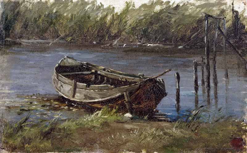 Boat in a Lake. Carlos de Haes