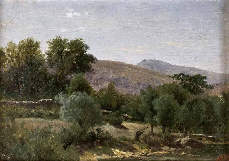 Landscape near the monastery Piedra (Aragon) . Carlos de Haes
