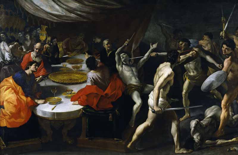 Banquet with a Gladiatorial Contest, Giovanni Lanfranco