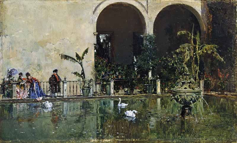 The Pond In The Gardens Of The Real Alcazar Of Seville. Raimundo de Madrazo y Garreta