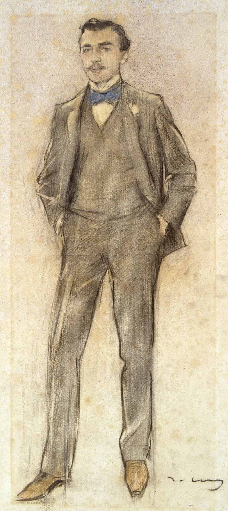 Portrait of Antoni Ribera, Ramon Casas