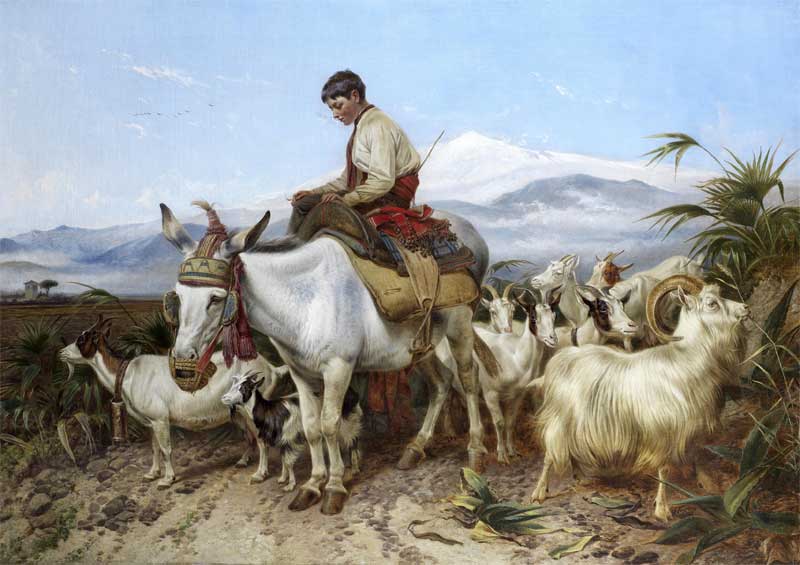 The Vega of Granada, returning from pastures. Richard Ansdell