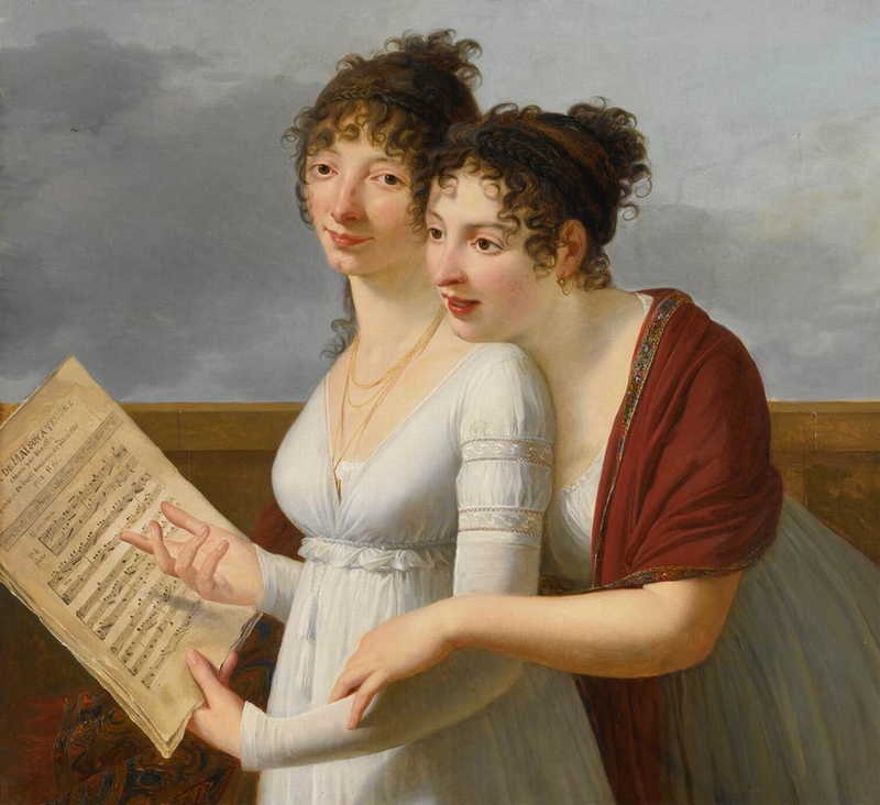 Portrait of Two Elegantly Dressed Ladies. Robert Lefèvre