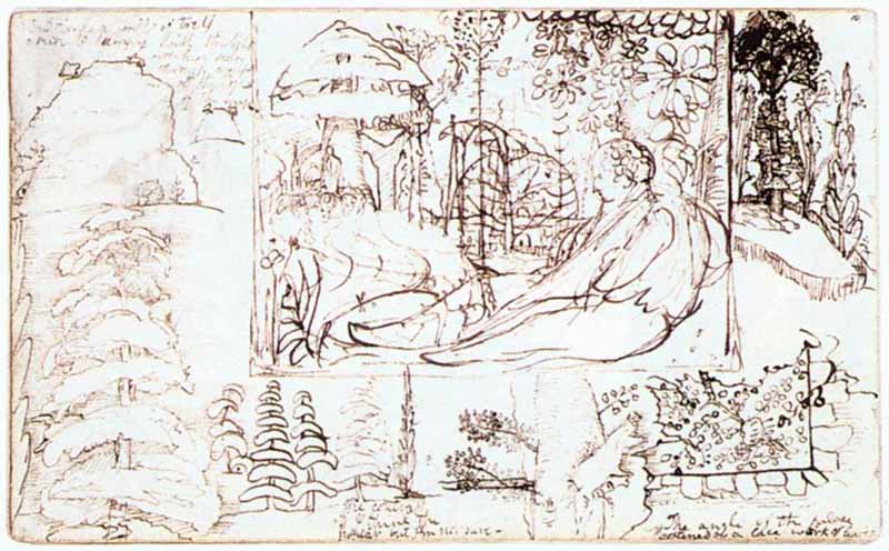 Sketchbook folio 5 Verso. Samuel Palmer