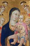 Madonna with Child, Saints Apollonia and Bernardino and four angels