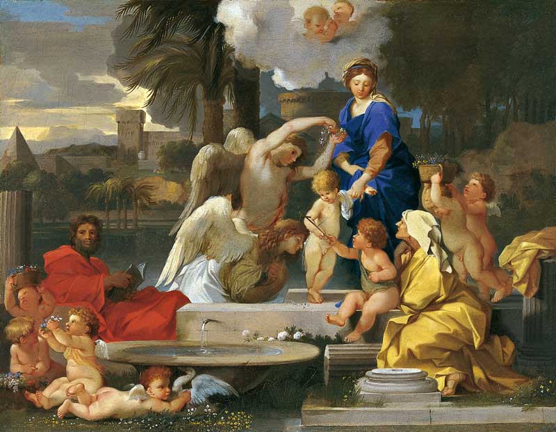 The Holy Family with Saint Elisabeth and the Infant Saint John the Baptist, Sébastien Bourdon
