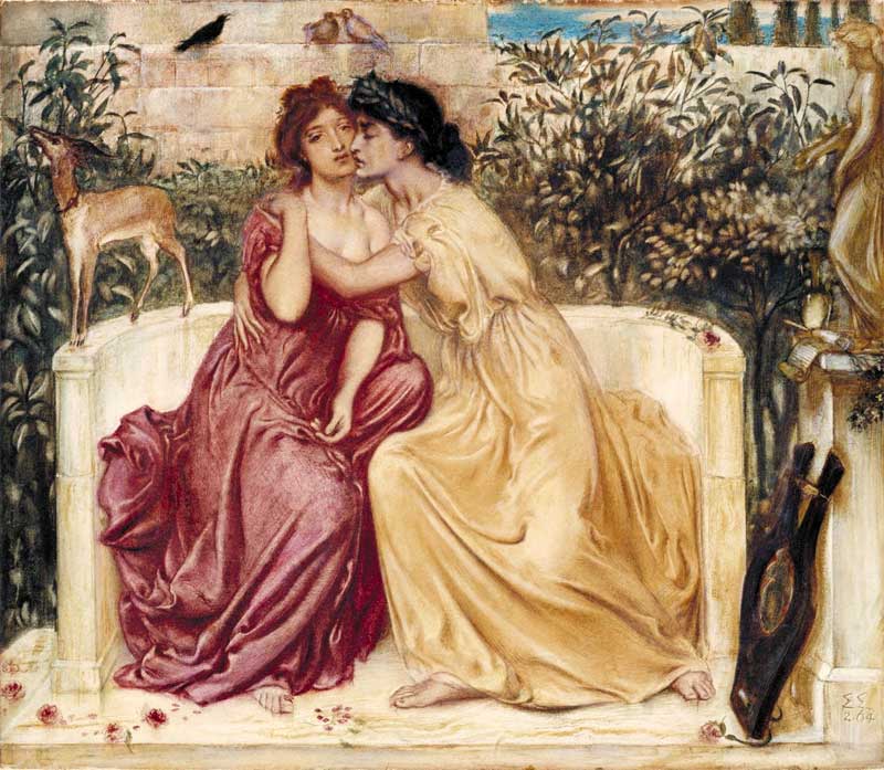 Sappho and Erinna in a Garden at Mytilene. Simeon Solomon