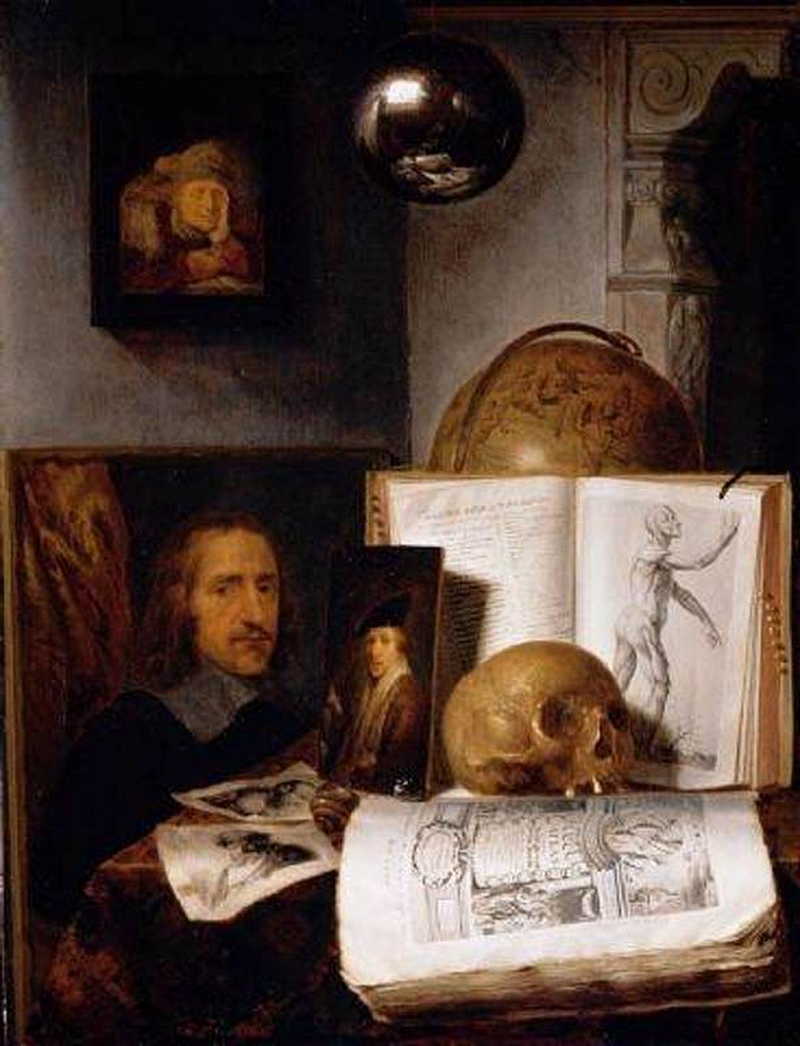 Still Life with a Skull. Simon Luttichuys