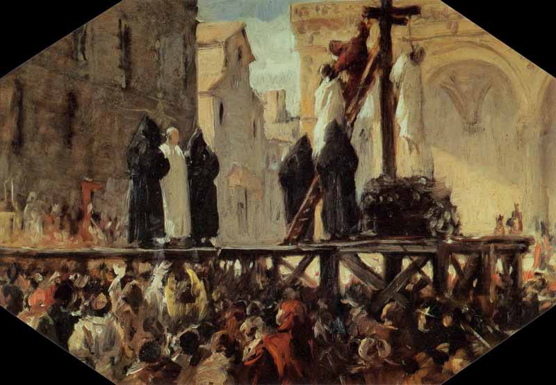 The Execution of Savonarola. Stefano Ussi