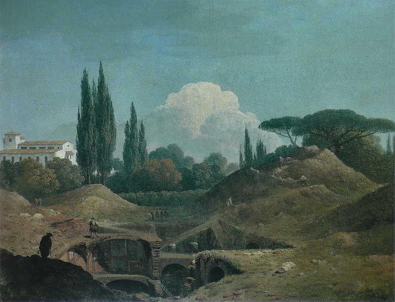 An Excavation of an Antique Building in a Cava in the Villa Negroni, Rome. Thomas Jones