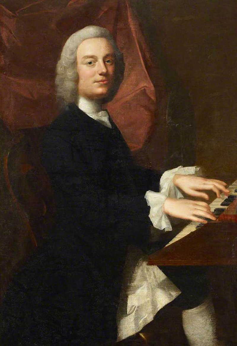 Portrait of an Unidentified Man Playing a Spinet. William Verelst
