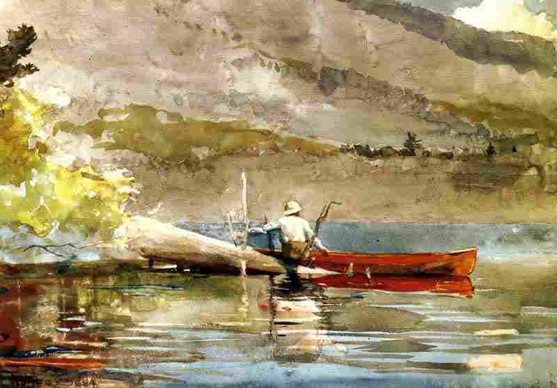 The Red Canoe. Winslow Homer