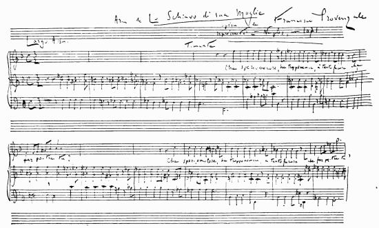 Rolland's transcript of Francesco Provenzale's Aria from Lo Schiaro di sua Moglie