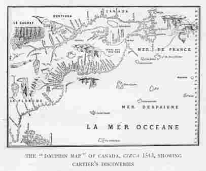 THE "DAUPHIN MAP" OF CANADA, <I>CIRCA</I> 1543, SHOWING CARTIER'S DISCOVERIES