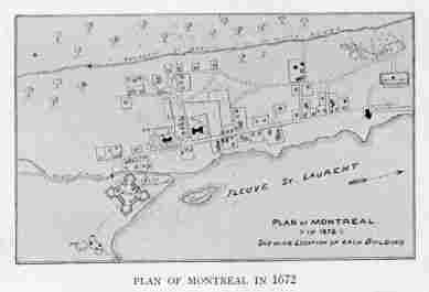 PLAN OF MONTREAL IN 1672
