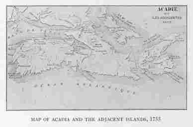 MAP OF ACADIA AND THE ADJACENT ISLANDS, 1755