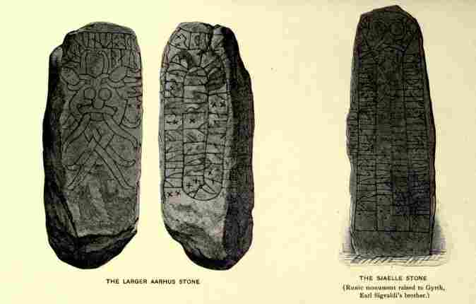 The Larger Aarhus Stone—The Sjælle Stone (Runic monument raised to Gyrth, Earl Sigvaldi's brother.)