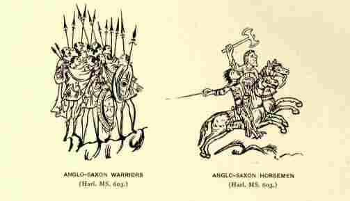 Anglo-Saxon warriors (Harl. MS. 603.)—Anglo-Saxon horsemen (Harl. MS. 603.)