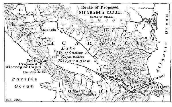 ROUTE OF PROPOSED NICARAGUA CANAL