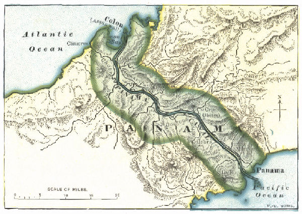 THE ROUTE OF THE PANAMA CANAL
