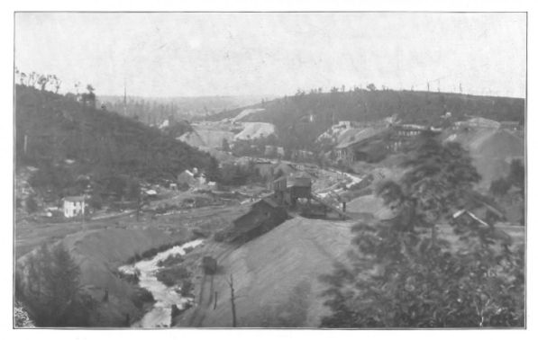 A VIEW OF THREE COLLIERIES IN THE ANTHRACITE COAL BASIN NEAR MAHANOY CITY, PA.