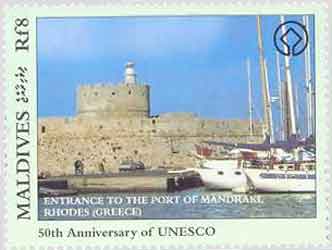 Entrance to the Port of Mandraki, Rhodes