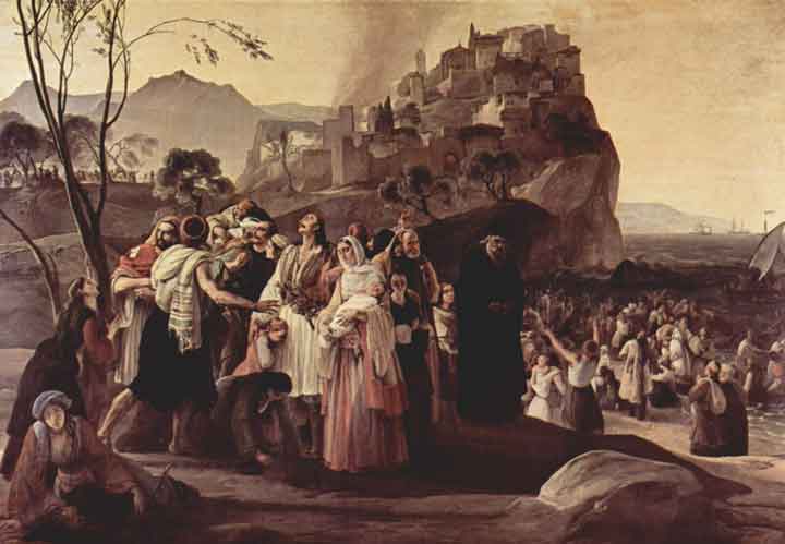 The Refuges from Parga, 1831, Francesco Hayez