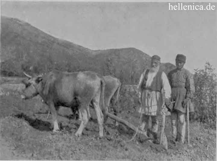 Bauern am Evrotas Fluss um 1917