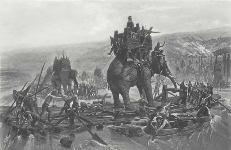 Transport of war elephants