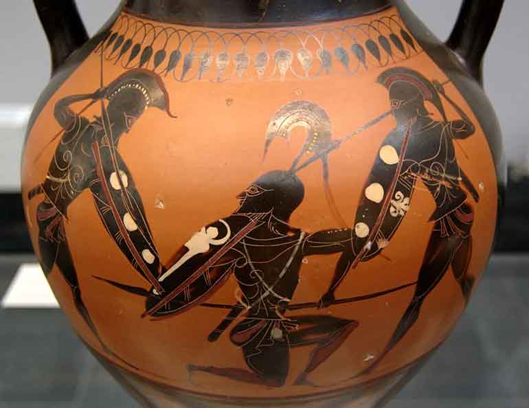 Amphora hoplites 530 BC Staatliche Antikensammlungen