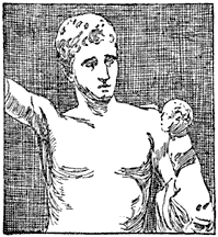 Hermes met den jeugdigen Dionysus.