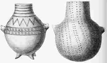 No. 222. A splendidly-decorated Vase of Terra-cotta, with three Feet and two Ears. From the Palace (7½ M.).
