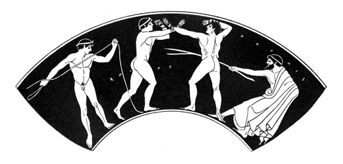 Illustration: Boy putting on boxing thong