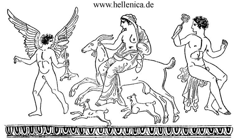 Aphrodite riding a goat