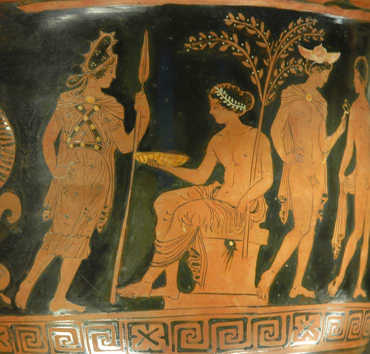 Artemis, Apollo und Hermes, Louvre G515
