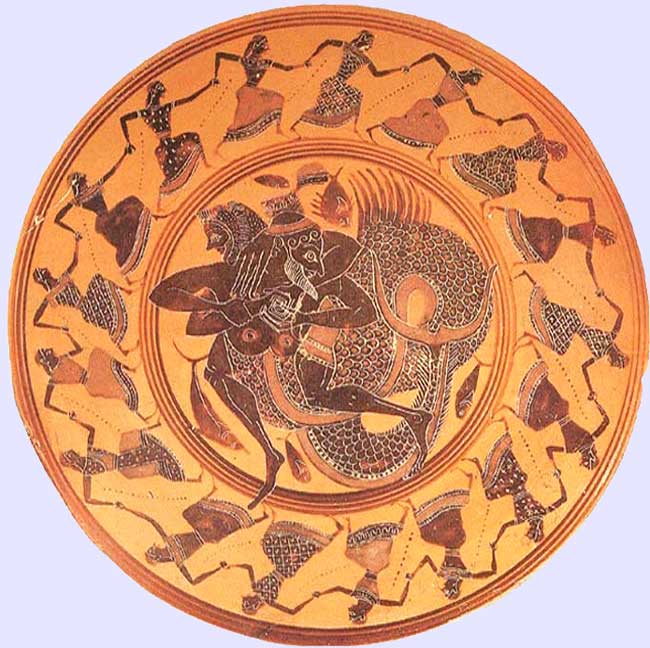 Heracles and Triton, Tarquinia RC 4194